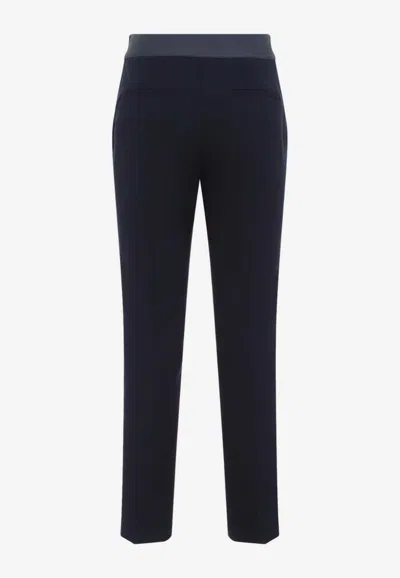 Peserico Elasticated-waistband Tailored Trousers In Blue