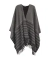 Peserico Virgin Wool And Cashmere Cape In Gray