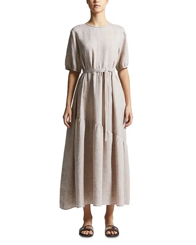Peserico Teardrop Linen Dress In Beige