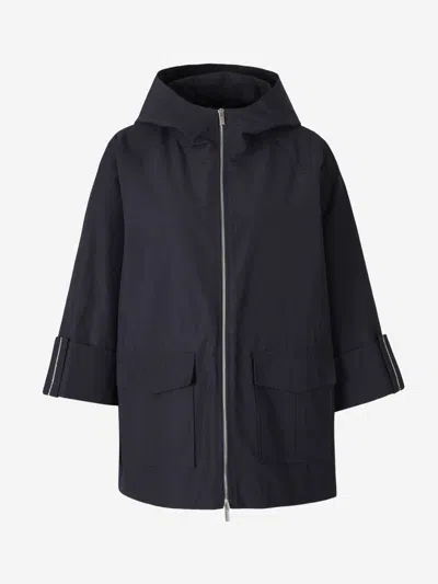 Peserico Technical Cotton Jacket In Blue