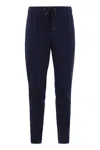 Peserico Men Technical Cotton Jogger Trousers In Blue