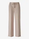Peserico Technical Cotton Joggers In Brown