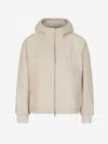 Peserico Hooded Technical Jacket In Beige
