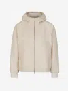 Peserico Hooded Technical Jacket In Beige
