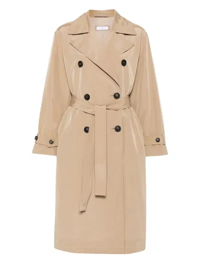 Peserico Technical Trench Coat In Brown