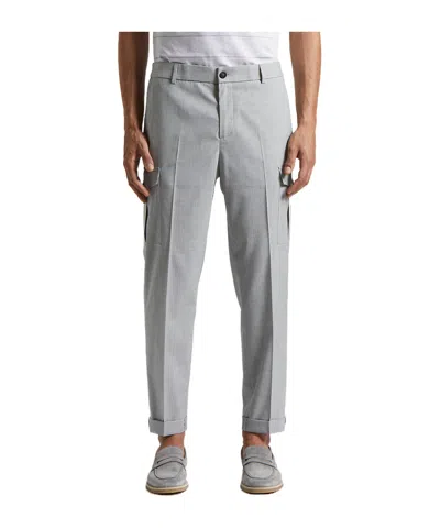 Peserico Technical Viscose Chino Trousers In Moon Gray