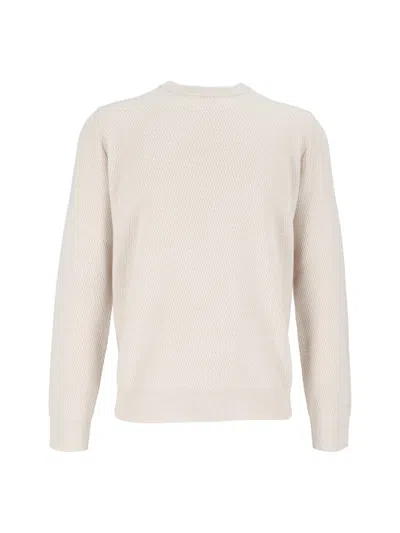 Peserico Textured Classic Crew Neck Knit Sweater In Purple