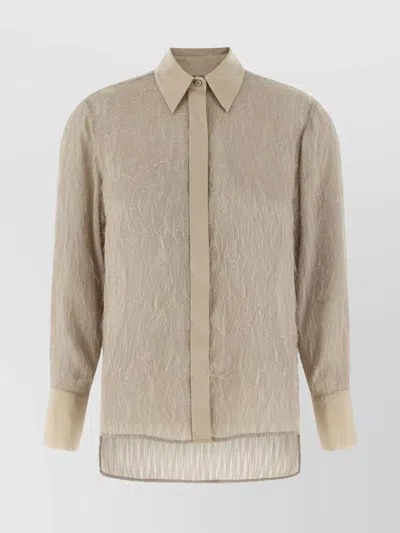 PESERICO TEXTURED FABRIC SHIRT FEATURING POINTED COLLAR