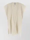 Peserico Circular Gauze Cape In Neutral