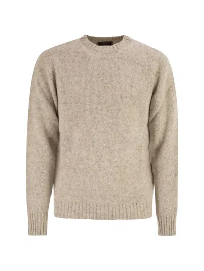 Peserico Long Sleeve Ribbed Sweater In Neutral