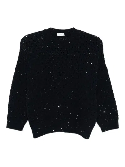 PESERICO PESERICO TEXTURED KNIT BLACK SWEATER