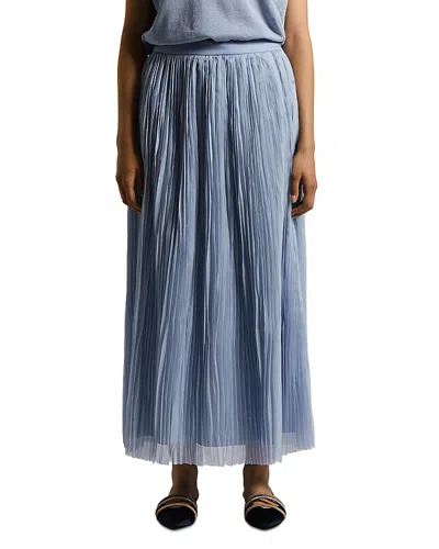 Peserico Textured Midi Skirt In Sunrise Blue