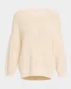 Peserico Textured Sequin Rib Knit Sweater In Quartz Sand