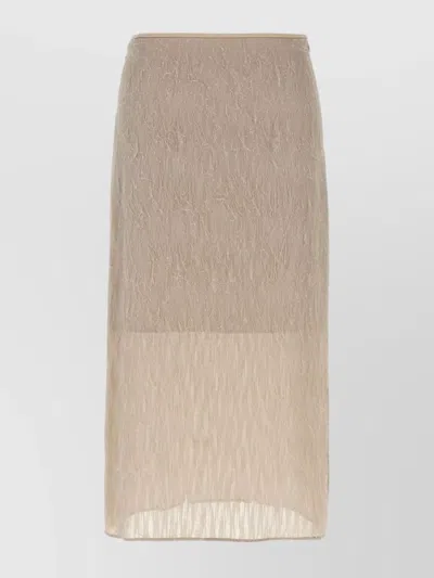 PESERICO TEXTURED SHEER OVERLAY JACQUARD SKIRT