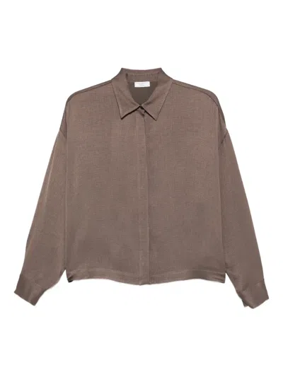 Peserico Textured Shirt In Brown
