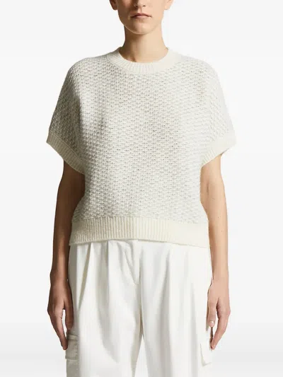 Peserico Textured Short-sleeve Knitted Top In White