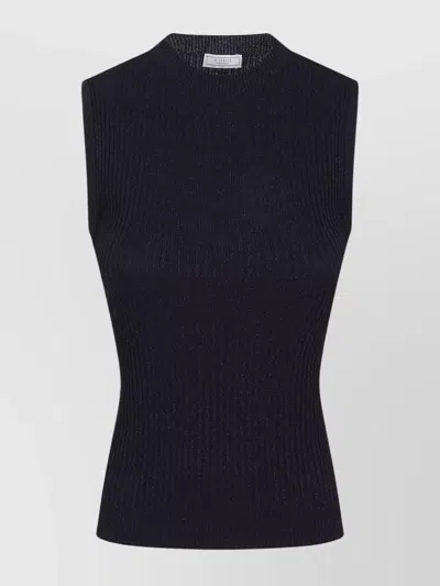 PESERICO TEXTURED SLEEVELESS KNIT TOP SHINE
