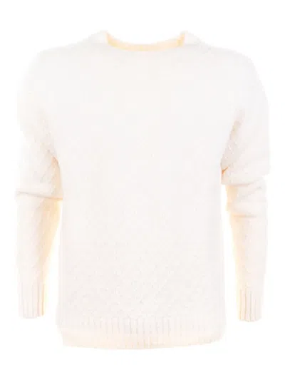 Peserico Round-neck Knit Sweater In Yellow