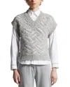 Peserico Textured Sweater Vest In Gray