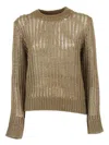 Peserico Textured Virgin Wool And Alpaca Blend Sweater In Brown