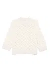 Peserico Textured White Alpaca Blend Sweater In Multi