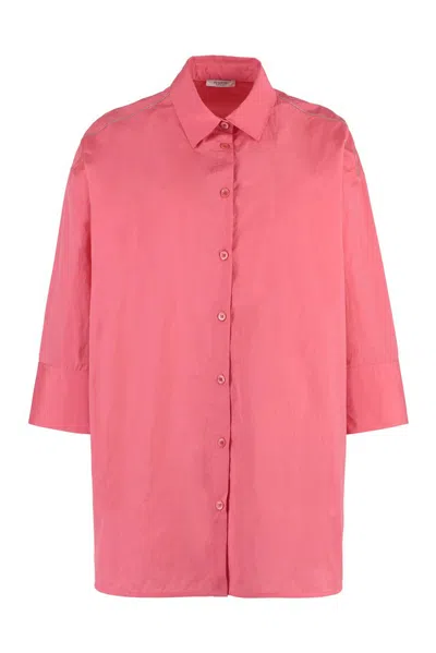 Peserico Three-quarter Length Sleeved Shirt In Pink