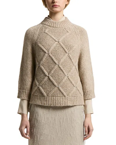 Peserico Three Quarter Sleeve Knitted Sweater In Nude