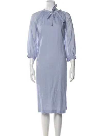 Pre-owned Peserico Tie Neck Knee-length Dress In Blue