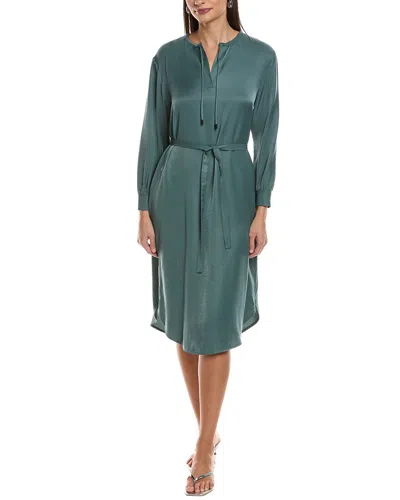 Peserico Tie Neck Midi Dress In Green