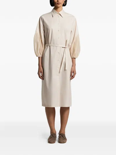 Peserico Tie-waist Midi Dress In Neutral