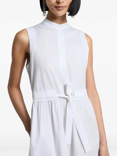 Peserico Tie-waist Midi Dress In White