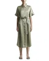 Shop Peserico Tie Waist Shirtdress In Eucalyptus