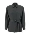Peserico Fluid Viscose Twill Shirt With Jewel-detail Cuffs In Black