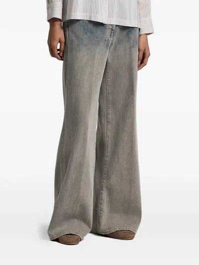Peserico Tie-dye Palazzo Jeans In Blue