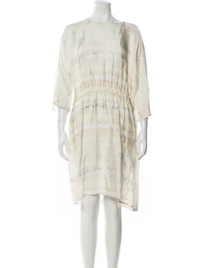 Pre-owned Peserico Tie-dye Print Mini Dress In White