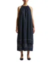 Shop Peserico Tiered Midi Dress In Space Blue