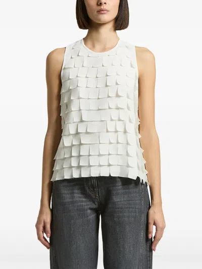 Peserico Tiered Sleeveless Blouse In White