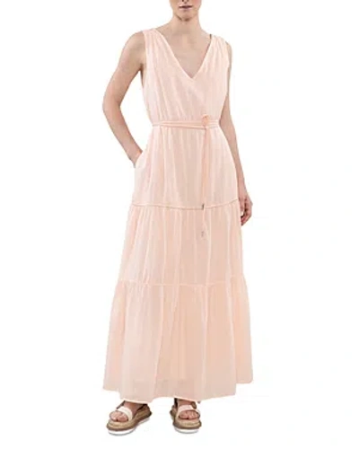 Peserico Tiered Tie Waist Maxi Dress In Bellini