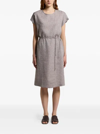 Peserico Tie-waist Dress In Gray
