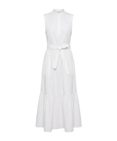 Peserico Tie-waist Midi Dress In White
