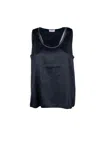 Peserico Silk Embellished Shell In Blue
