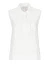 Peserico Sleek Trapezoid Polo Shirt With Masculine Collar In White