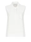 Peserico Sleek Trapezoid Polo Shirt With Masculine Collar In White