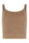 Peserico Squared-neckline Sleeveless Top In Brown
