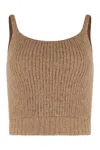 Peserico Squared-neckline Sleeveless Top In Brown