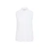 Peserico Collared Neck Sleeveless Top Layered Hem In White