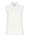 Peserico Sleek Trapezoid Polo Shirt With Masculine Collar In White