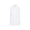 Peserico Collared Neck Sleeveless Top Layered Hem In White