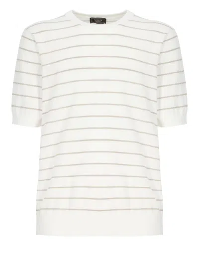 Peserico Short Sleeves Crew Neck T-shirt In White