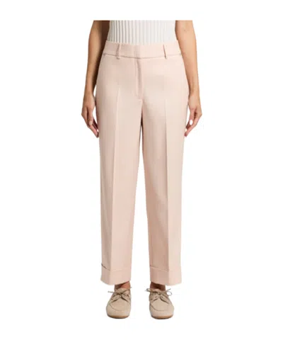 Peserico Straight Cuffed Pants In Pink